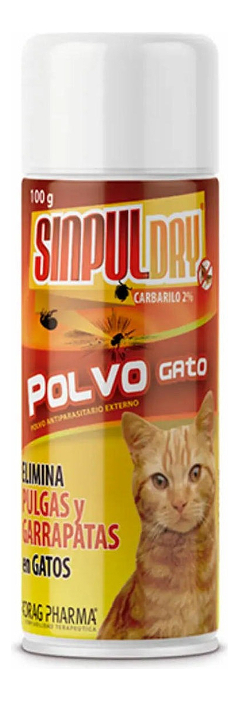 Sinpul Dry Polvo Antiparasitario Externo para Gatos 100gr Drag Pharma