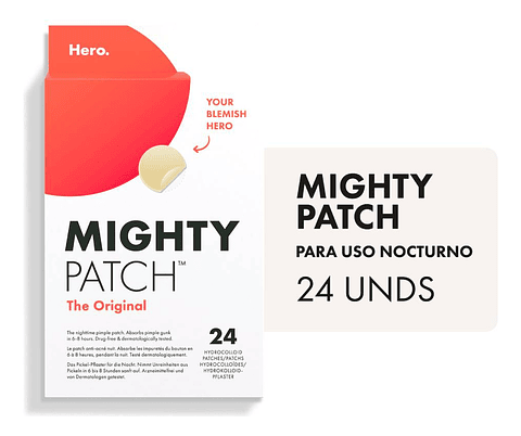 Mighty Patch Parche Cubre Acne 24 unidades Hero