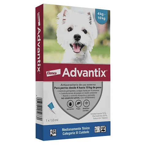 Advantix Antiparasitario Para Perros de 4 a 10kg Elanco