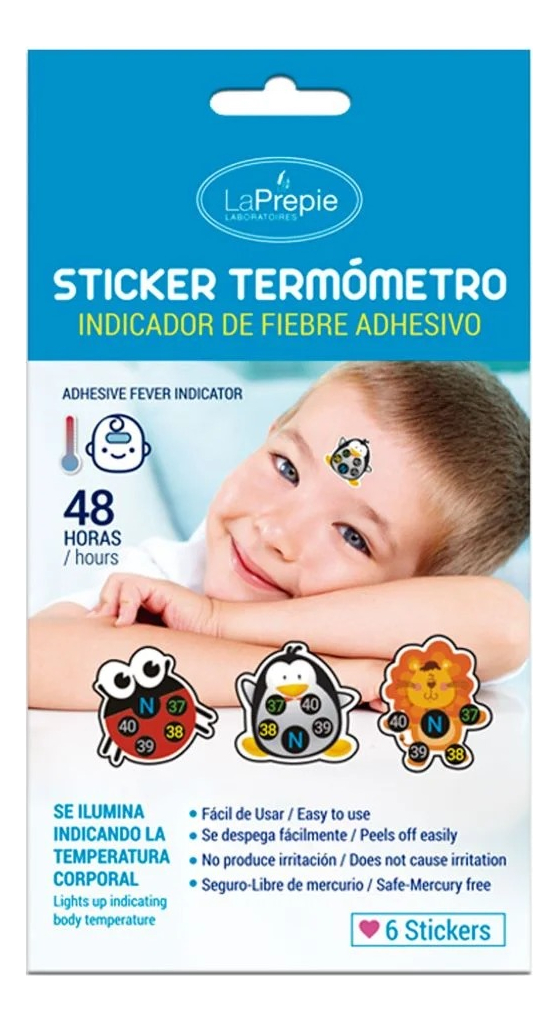 Termometro Infantil Hipoalergenico 6 Sticker La Prepie  1