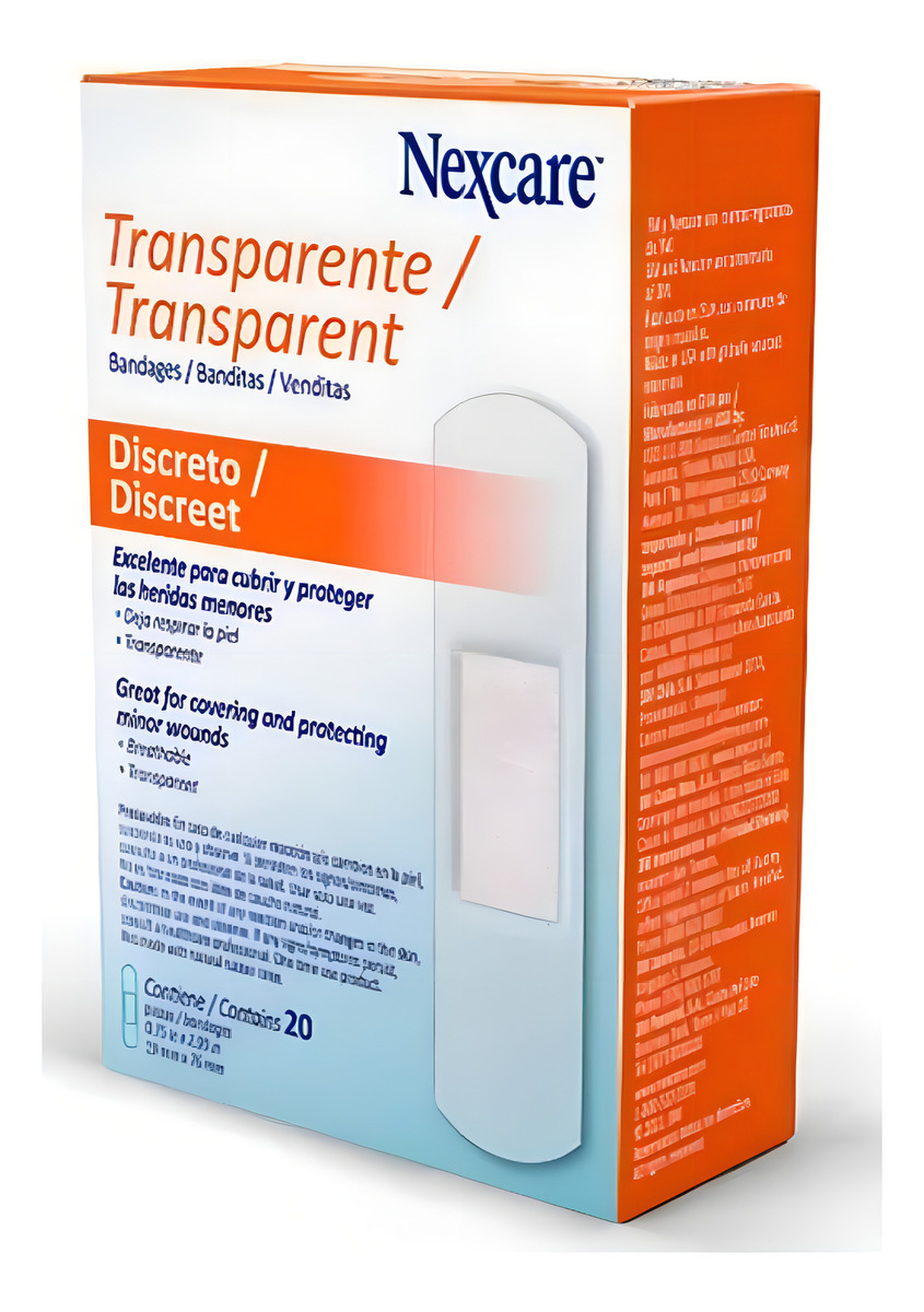 Parche Discreto Transparente 20 unidades Nexcare  3