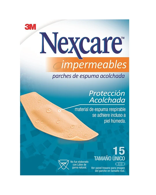 Parche Impermeable Acolchado Flexible 15 Unidades Nexcare 2