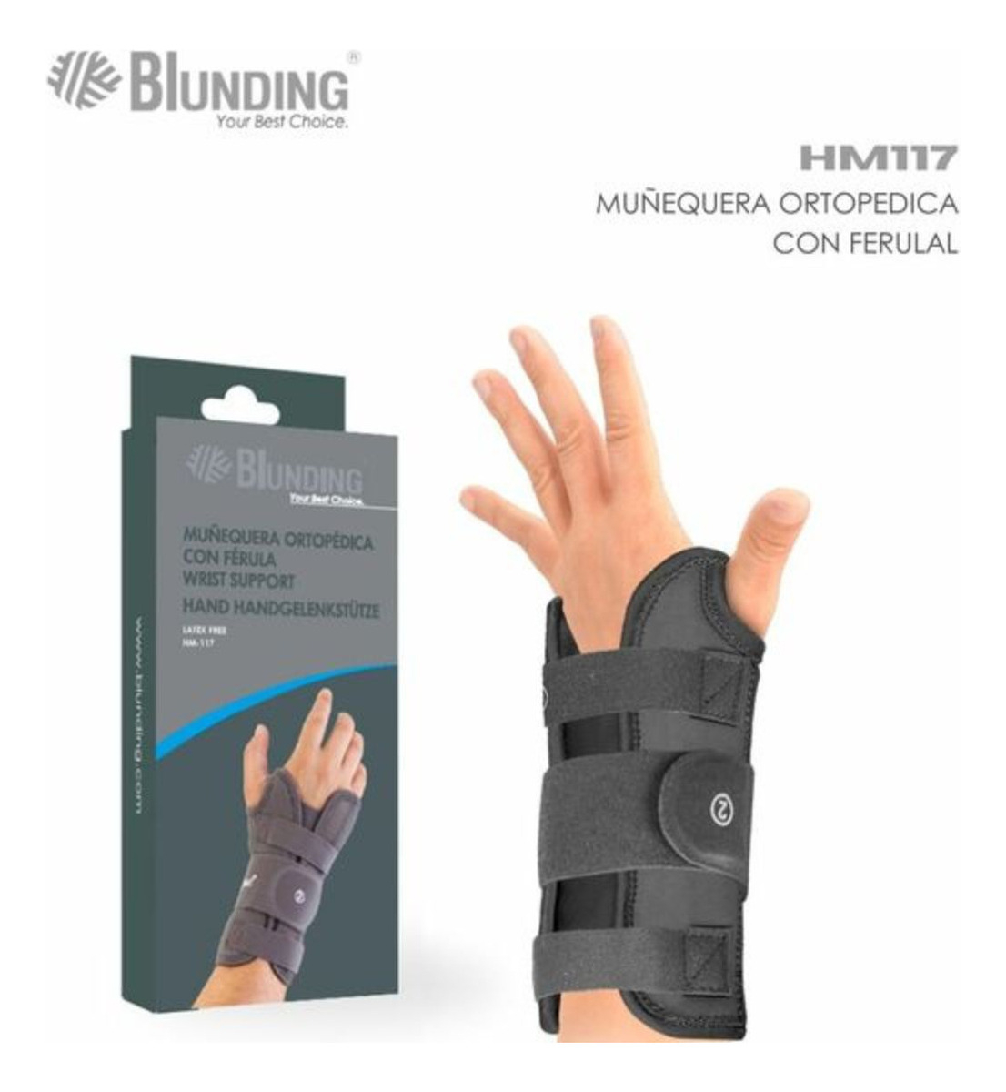 Muñequera Ortopedica con Ferula Izquierda T/S 1