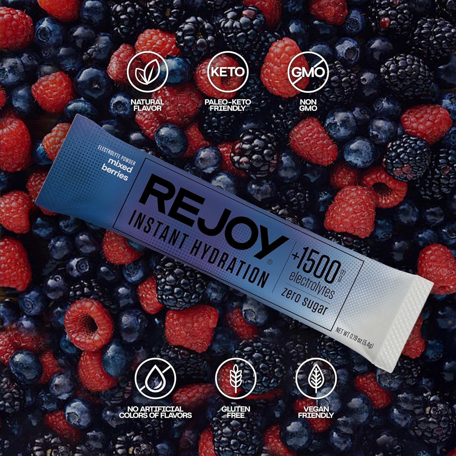 Rejoy Instant Hidration Electrolitos en Polvo Mixed Berries 10un 2
