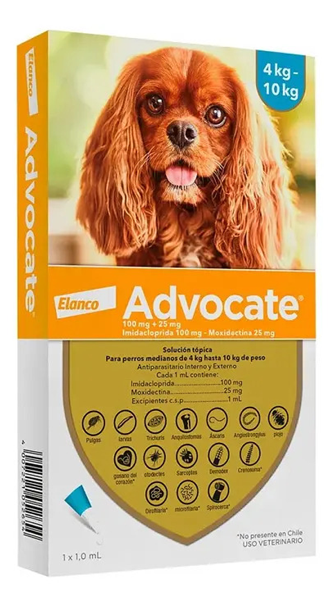 Advocate Antiparasitario Para Perros de 4 a 10kg Elanco