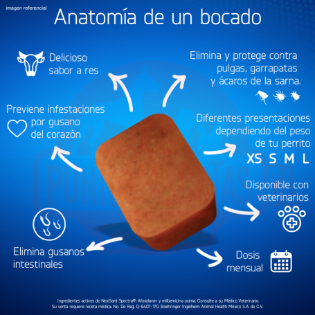 Spectra Antipulgas perros 15.1 a 30kg Sabor Carne 3uni NexGard 2