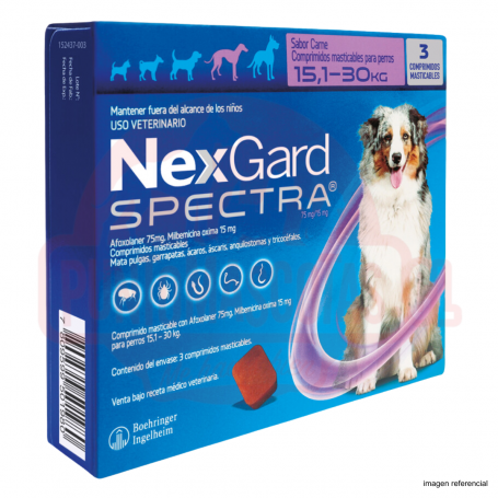 Spectra Antipulgas perros 15.1 a 30kg Sabor Carne 3uni NexGard 4