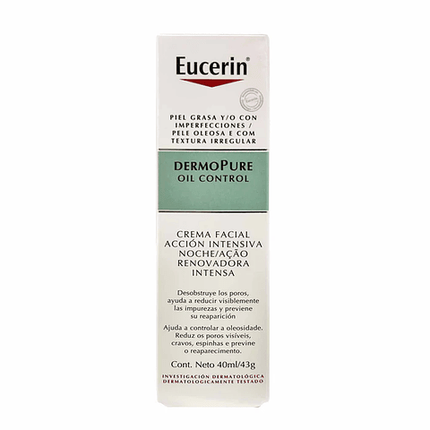 DermoPure Oil Control Crema Accion Intensa Noche 40ml Eucerin