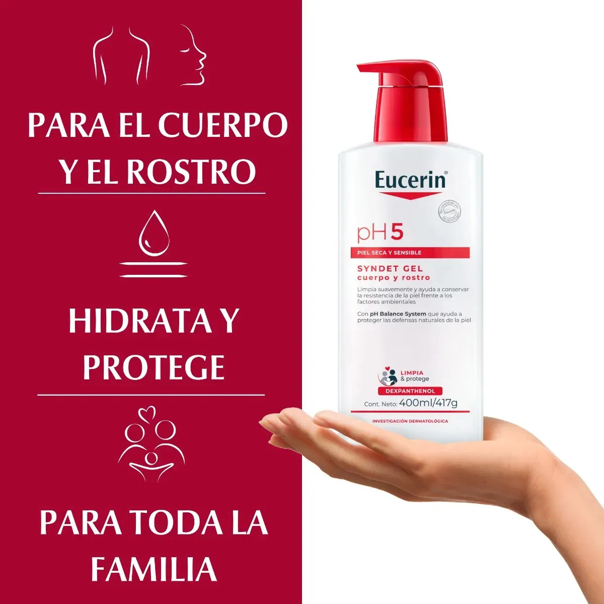 PH5 Syndet Gel Piel Seca y Sensible 400ml Eucerin 5