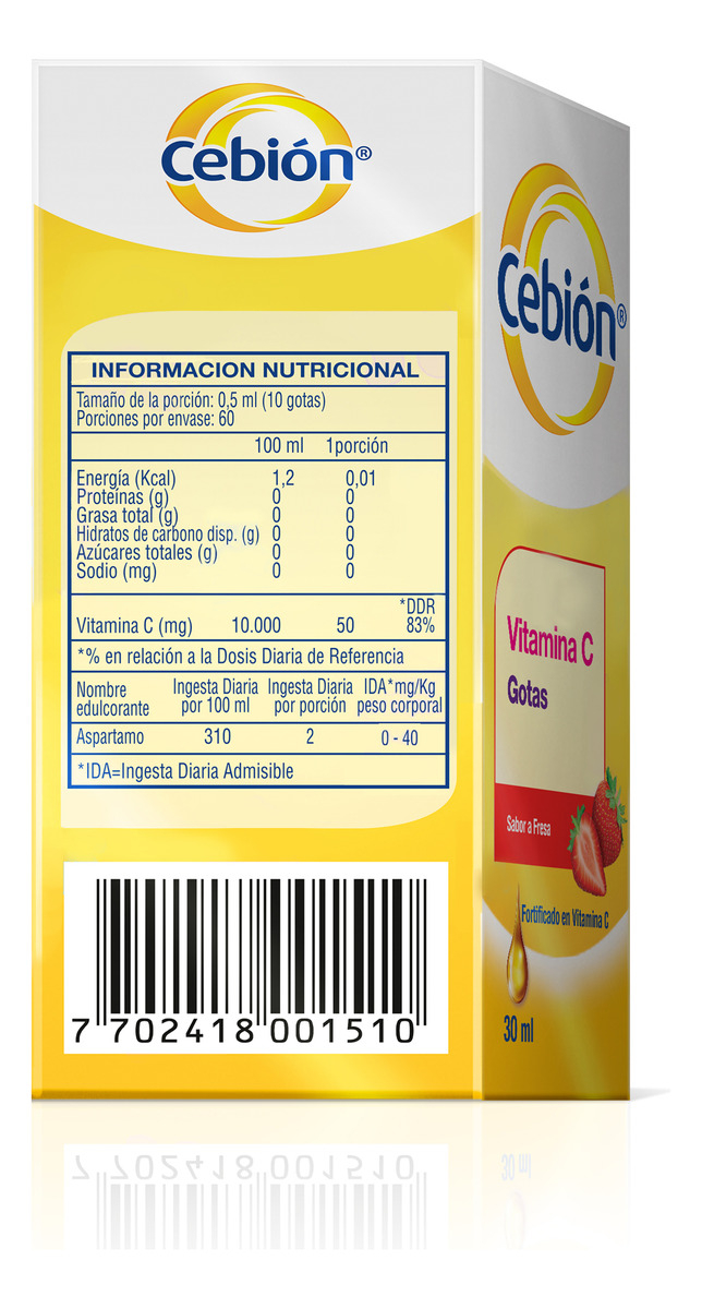 Vitamina C Gotas Sabor Fresa 30ml Cebion  5