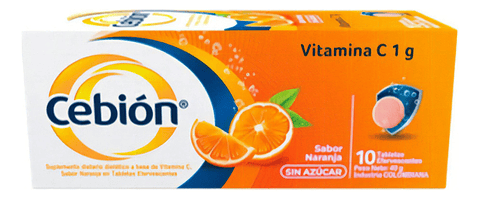 Vitamina C 1000 Sabor Naranja 10 Comprimidos Efervescentes Cebion