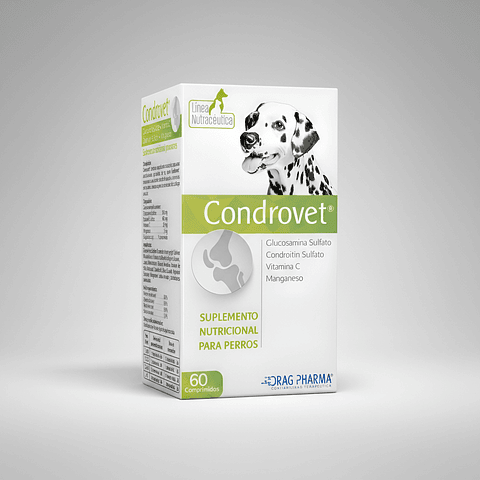 Condrovet Suplemento Nutricional para Perros 60comp Drag Pharma