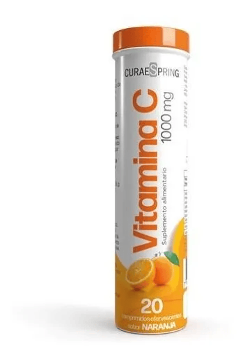 Tabletas Efervescentes Vitamina C 1000 Mg Sabor Naranja 20 U