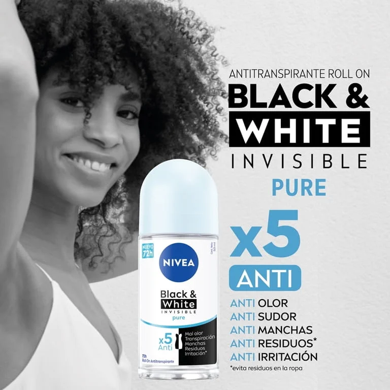 Black & White Invisible Antitranspirante Antimanchas 50ml Nivea 4