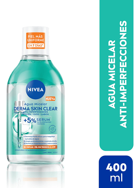 Agua Miscelar Anti Imperfecciones Rostro Ojos Labios 400ml Nivea