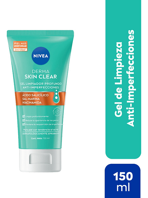 Derma Skin Clear Gel Limpiador Facial Profundo 150ml Nivea