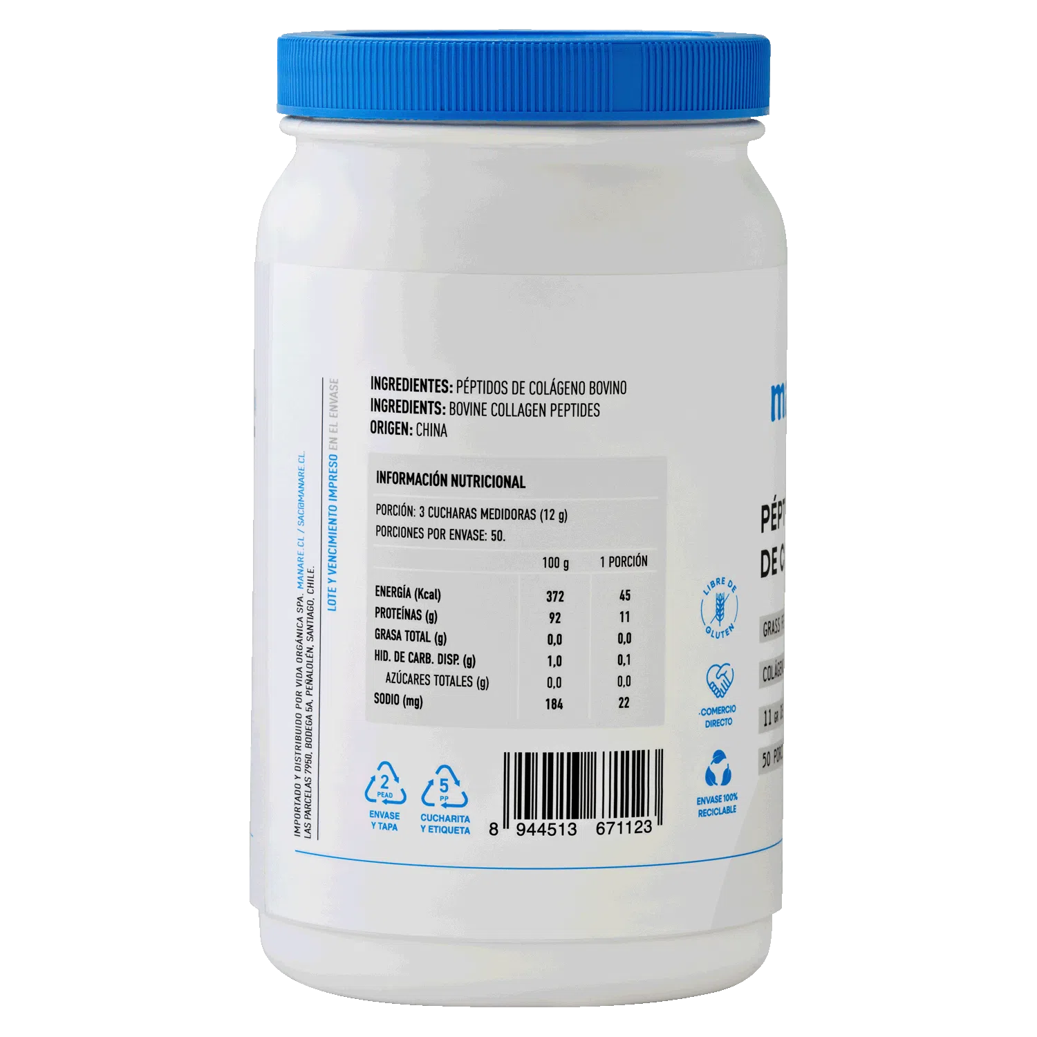 Peptidos de Colageno Hidrolizado 600g Manare 2