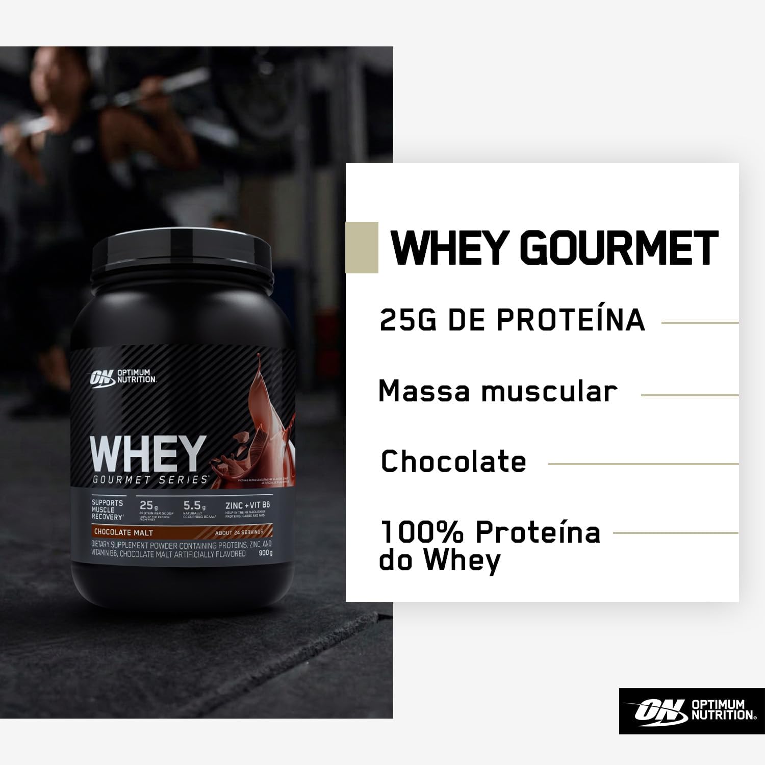 Optimum Nutrition Gourmet 100% Whey Protein 900g Chocolate 2