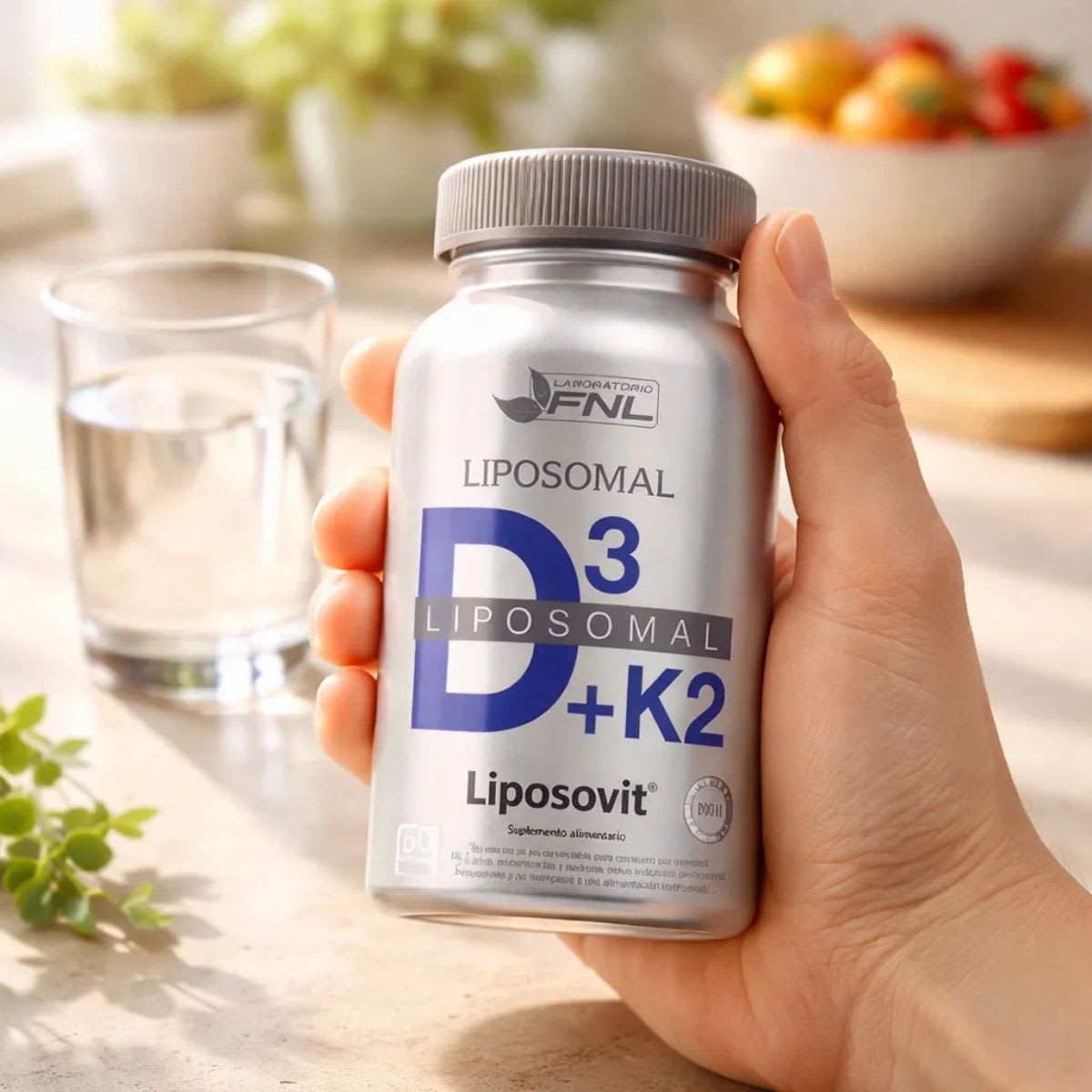Vitamina D3+K2 Liposomal 60 capsulas Fnl 2