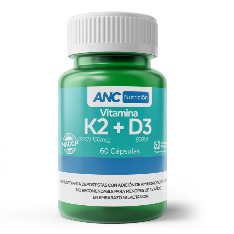 Vitamina K2 + D3 (mk7) 100mcg 800 Ui 60 Capsulas ANC 1