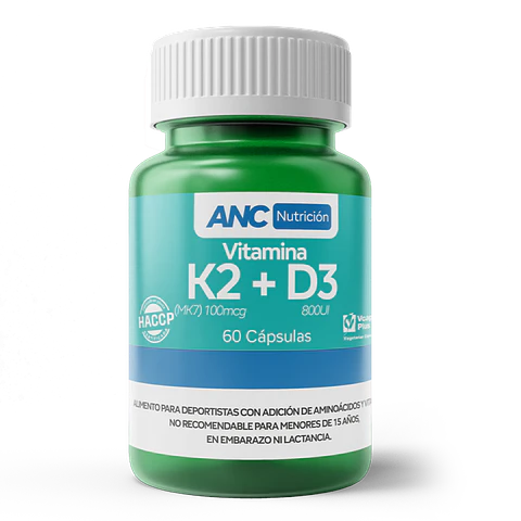 Vitamina K2 + D3 (mk7) 100mcg 800 Ui 60 Capsulas ANC