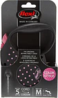 Correa Flexi Talla S Color Negro Puntos Rosa 5mt Hasta 12kg  - Miniatura 1