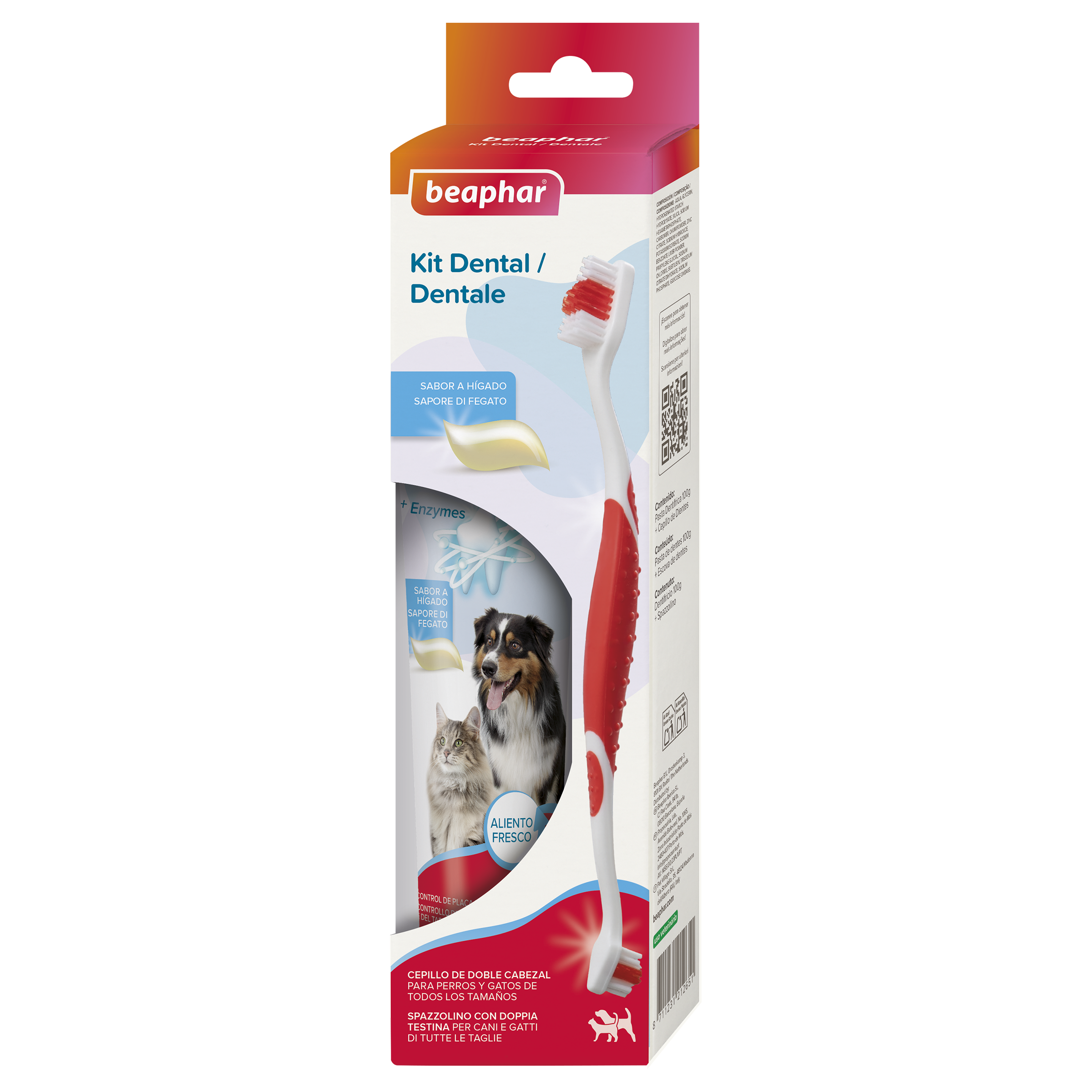 Pack Pasta Dental 100gr + Cepillo Dental Mascotas Beaphar  1