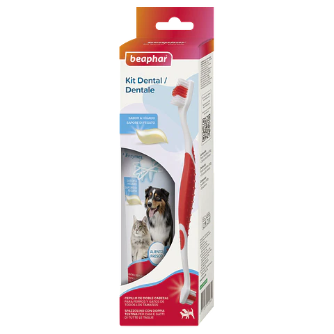 Pack Pasta Dental 100gr + Cepillo Dental Mascotas Beaphar 