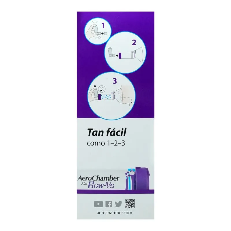 Aerochamber Plus Flow-Vu Adulto Mascara Chica 1 Pz 4