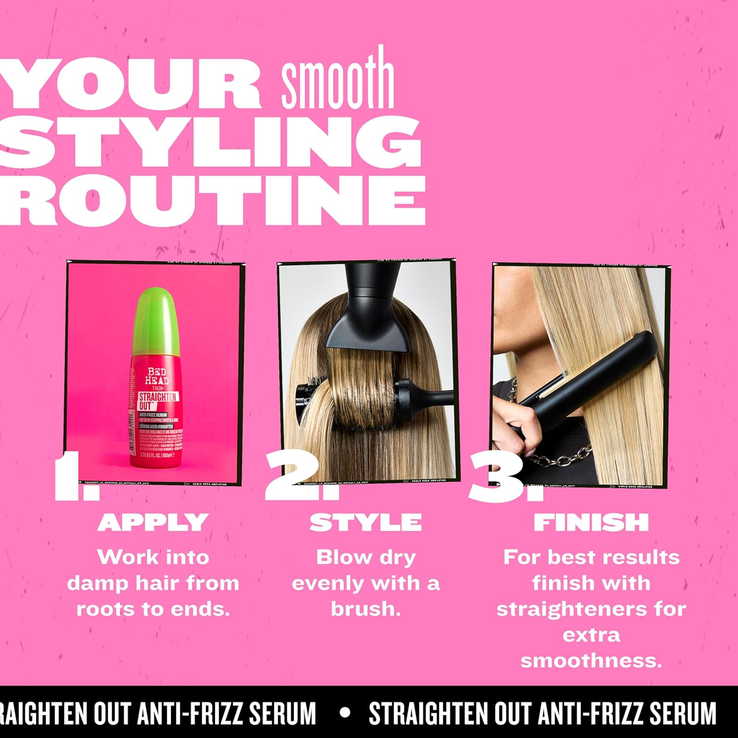 Straighten Out Serum Anti Frizz 100ml Bed Head 5