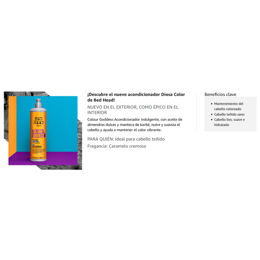 Colour Goddess Acondicionador Antidecoloración 400ml Bed Head Tigi 3