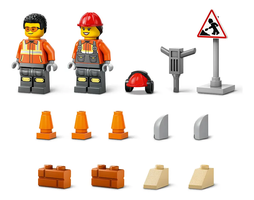Kit Lego City Cargadora de ruedas amarilla para construcción 60450 3