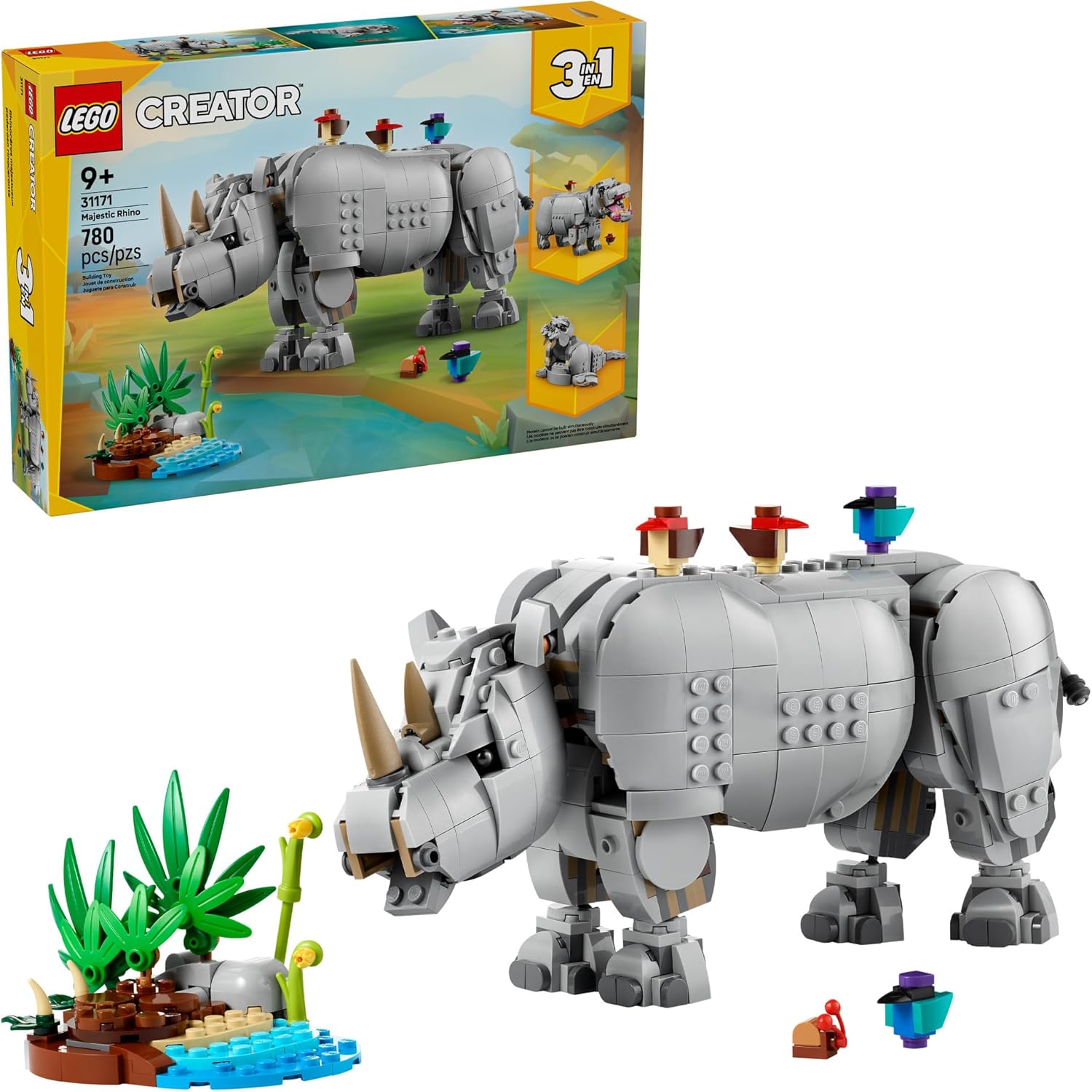 Fauna Salvaje 3en1 Poderoso Rinoceronte 31171 Piezas 780 Lego 1