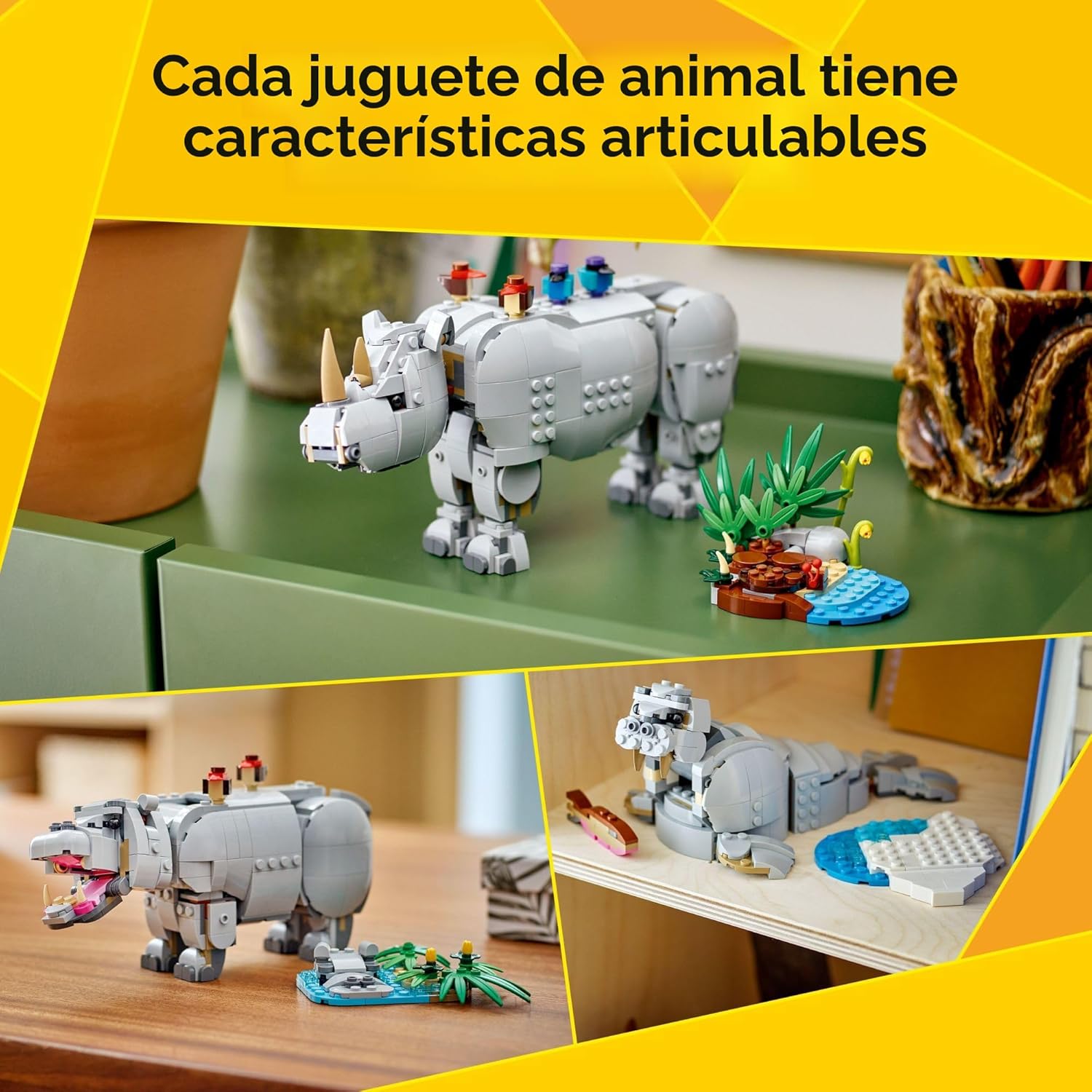 Fauna Salvaje 3en1 Poderoso Rinoceronte 31171 Piezas 780 Lego 4