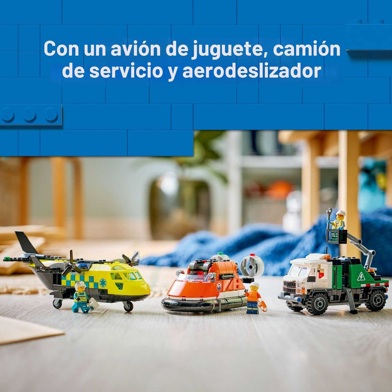 Lego City Airplane, Service Truck & Hovercraft 60505  3