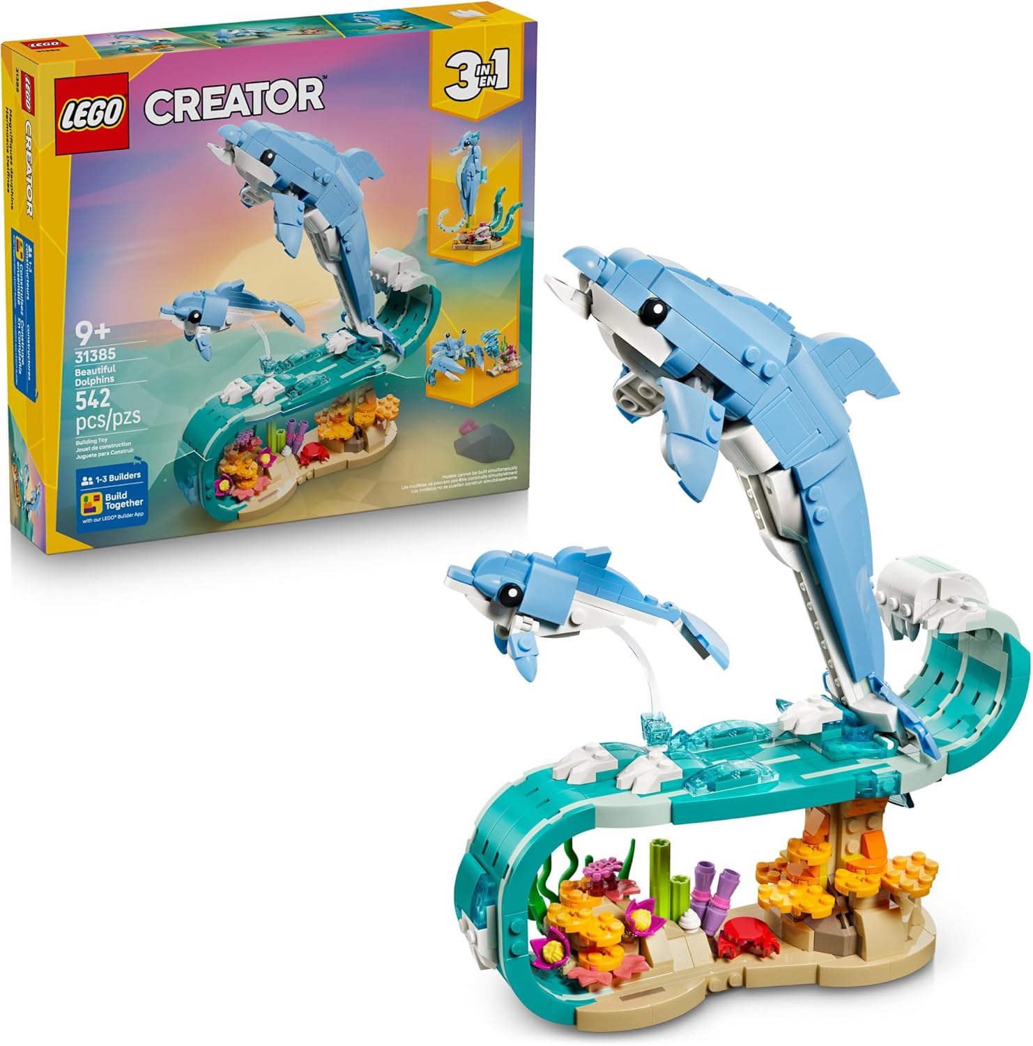 Animales Marinos 3en1 Delfines Hermosos 31385 Lego 1