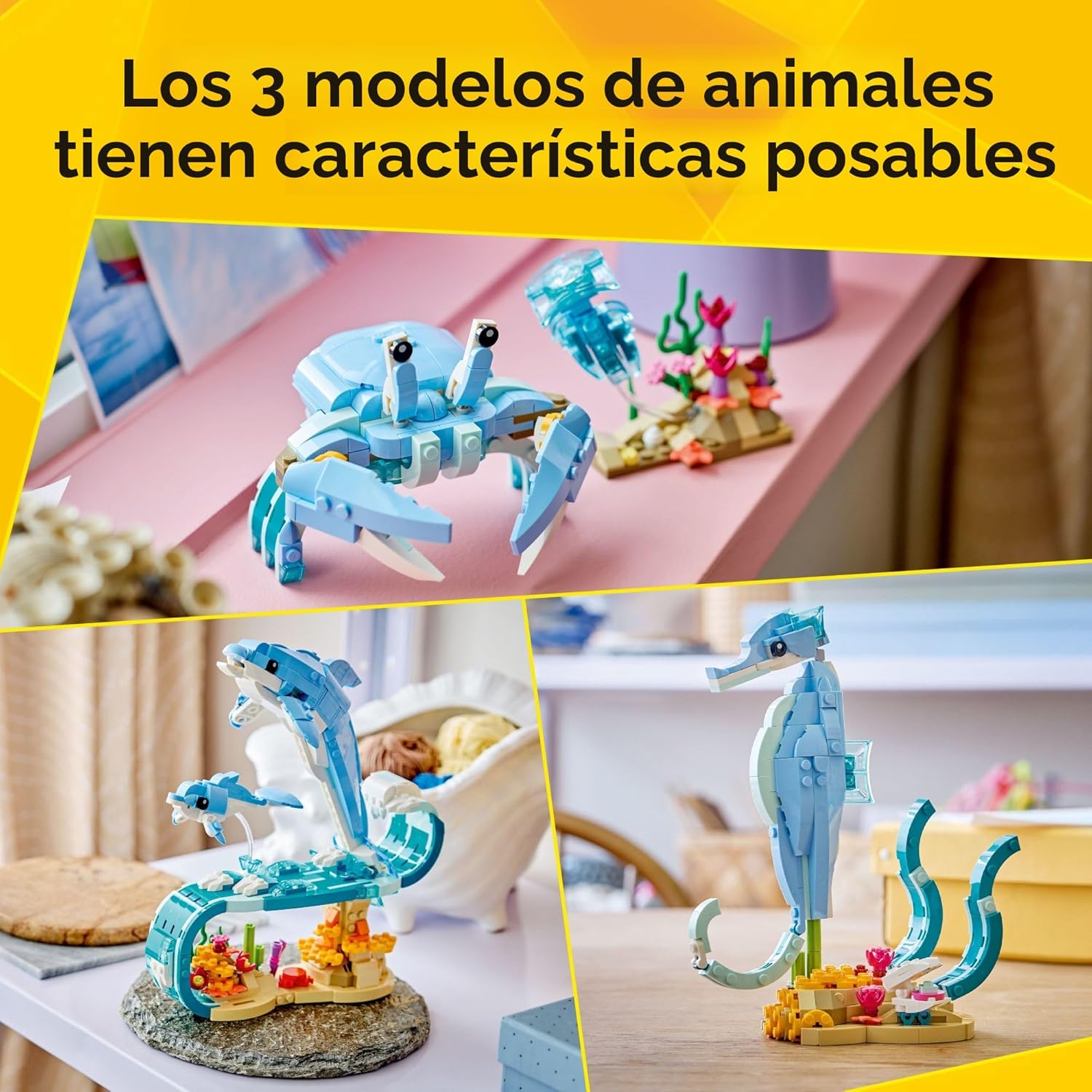 Animales Marinos 3en1 Delfines Hermosos 31385 Lego 3