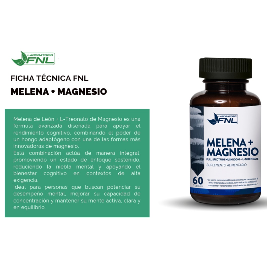 Magnesio + Melena 60 capsulas FNL 3