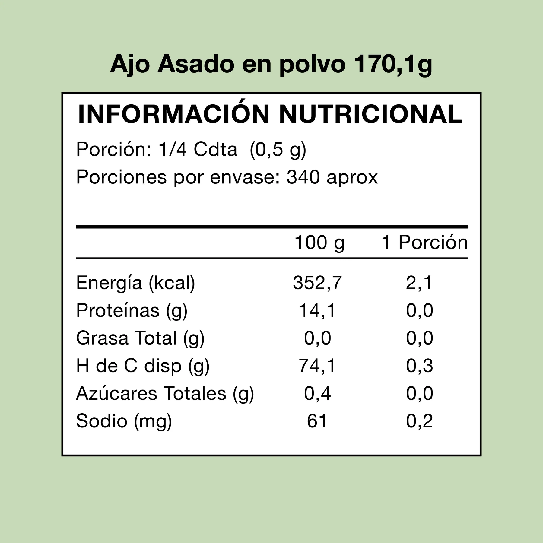 Condimento en Polvo Ajo Asado 170g Badia 2