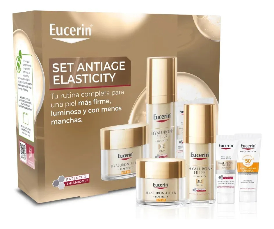 Pack Antiage Elasticity Hialluron Filler Thiamidol 3D 4Productos Eucerin 1
