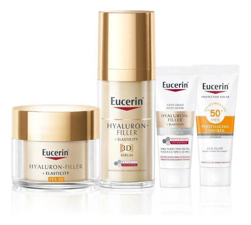 Pack Antiage Elasticity Hialluron Filler Thiamidol 3D 4Productos Eucerin 3