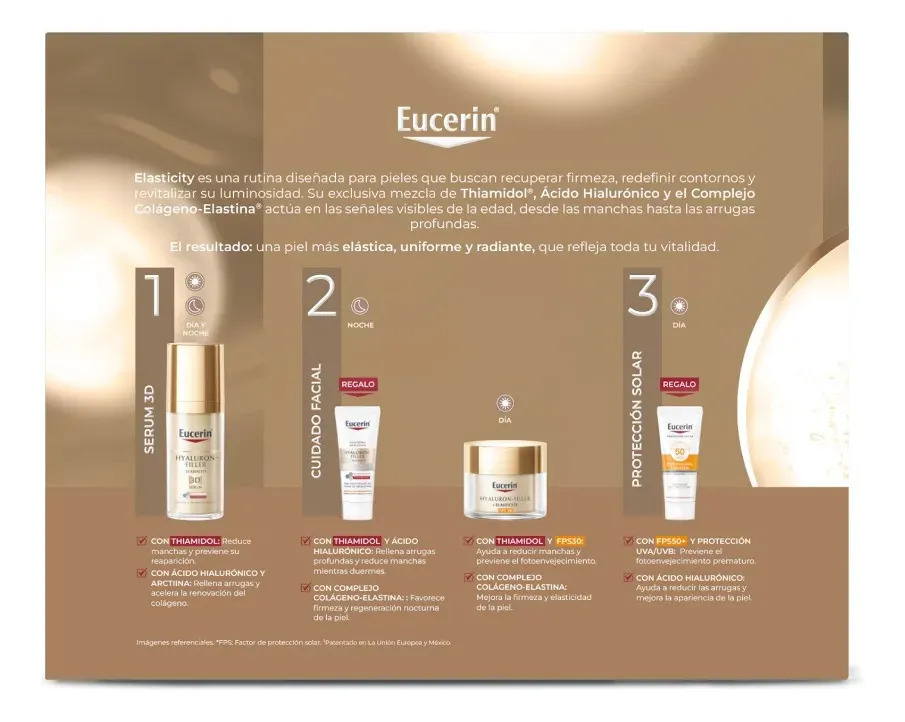 Pack Antiage Elasticity Hialluron Filler Thiamidol 3D 4Productos Eucerin 4