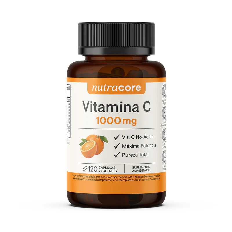 Vitamina C 1000 mg No-Ácida Pure - 120 Cápsulas vegetales | NutraCore 1