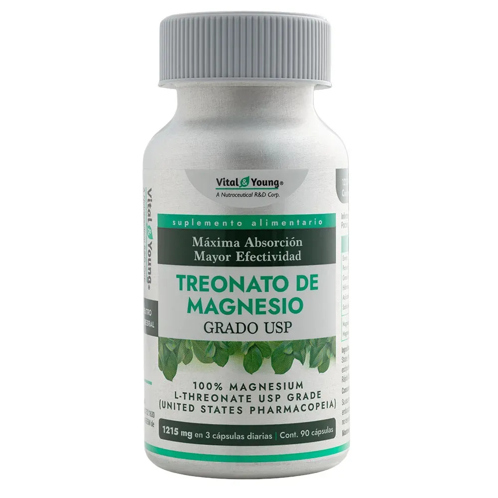 Treonato De Magnesio Grado USP 1.215Mg 90Caps Vital & Young  1