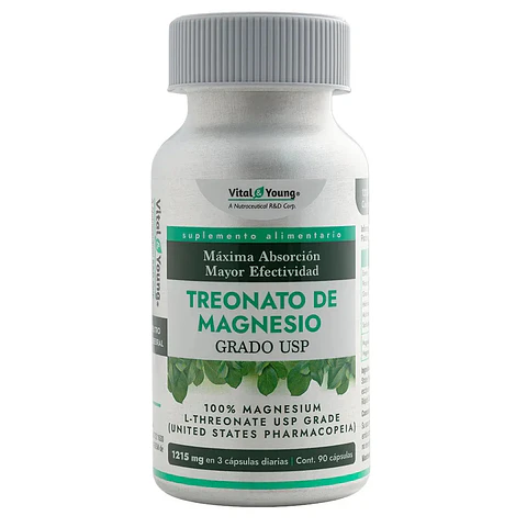 Treonato De Magnesio Grado USP 1.215Mg 90Caps Vital & Young 