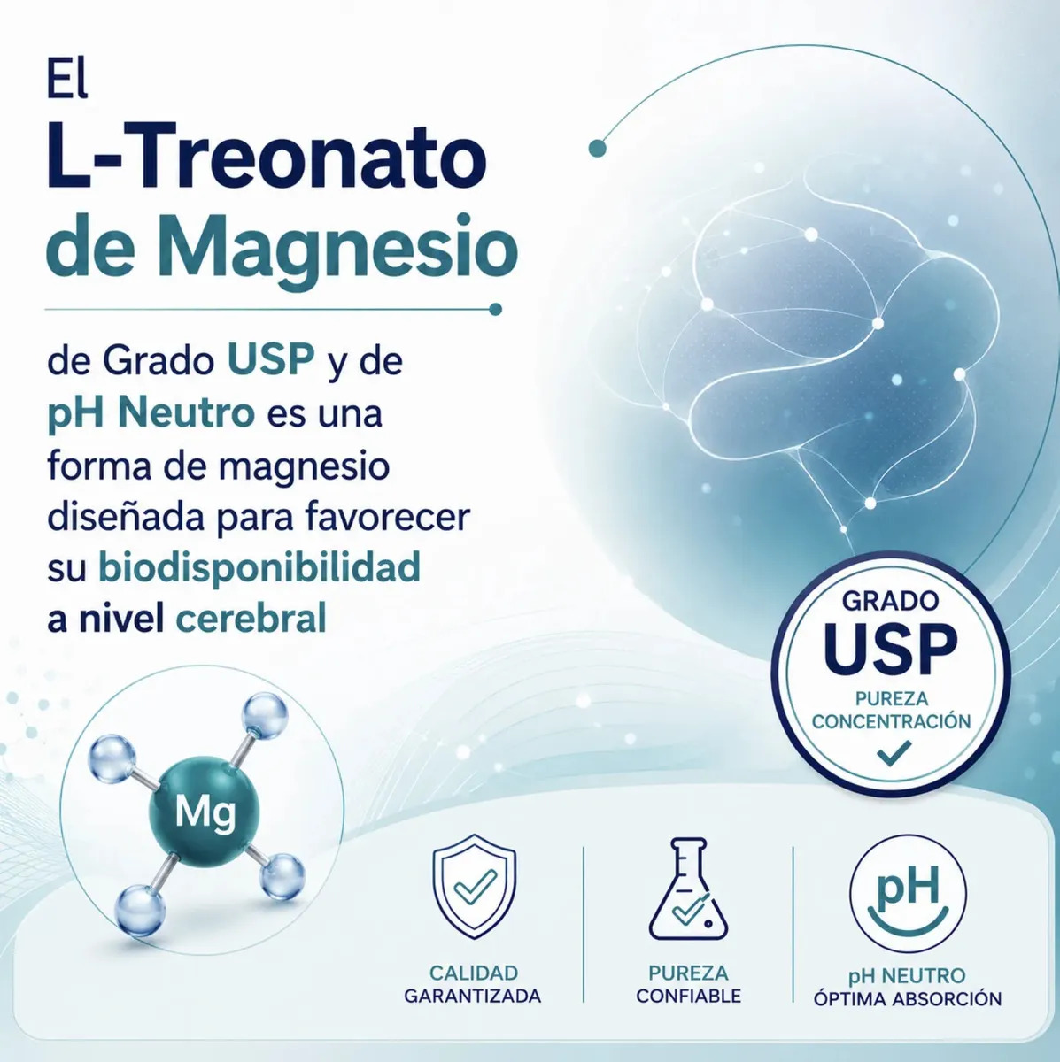 Treonato De Magnesio Grado USP 1.215Mg 90Caps Vital & Young  2