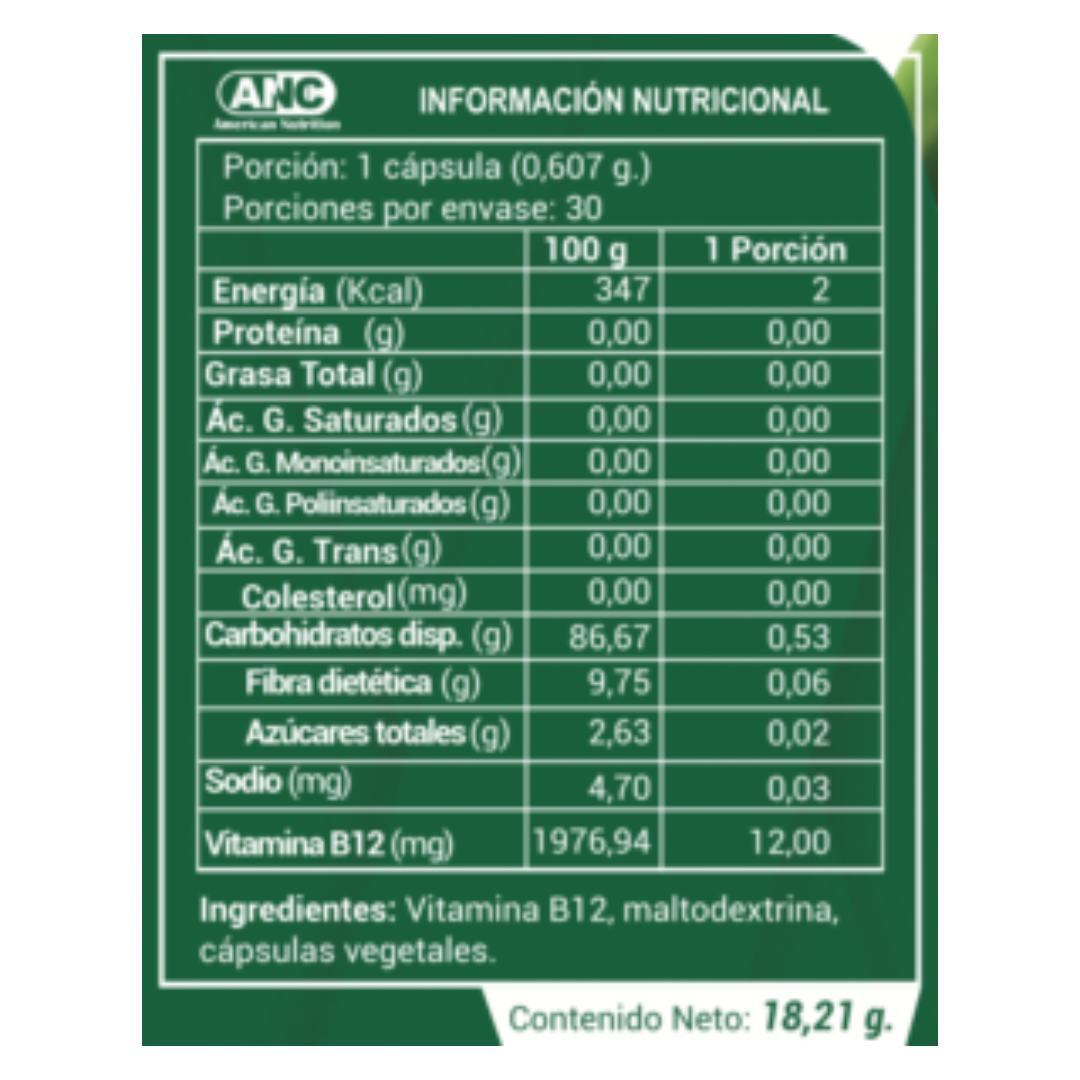 Vitamina B12 30 capsulas ANC  2