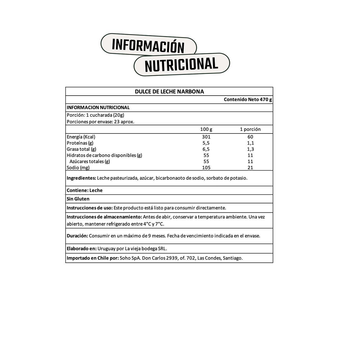 Dulce de Leche 470g Sabor Autentico Artesanal Narbona 6