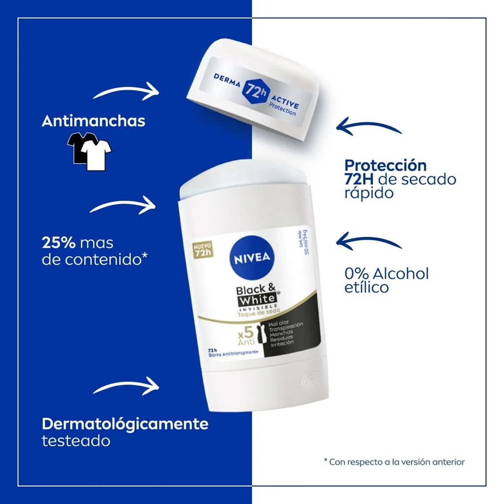Desodorante en Barra Toque de Seda 72hrs 54gr Nivea 2