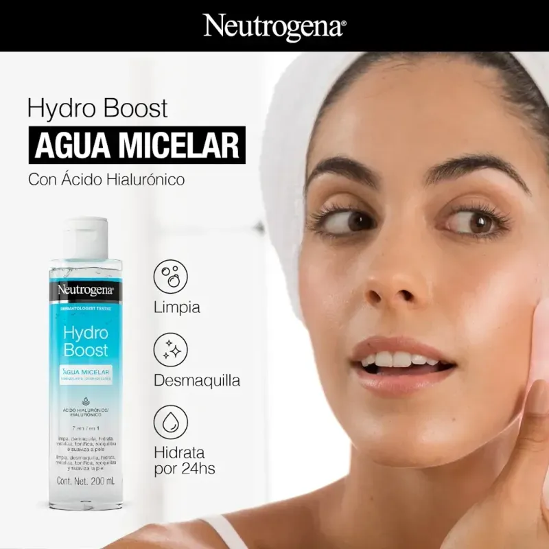Desmaquillante de Agua Micelar Hydro Boost 400ml Neutrogena 2